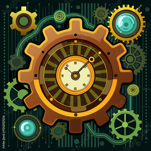 gears and clock