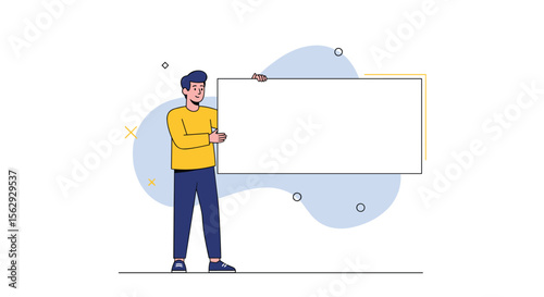 A man holding a blank white sign communication methods