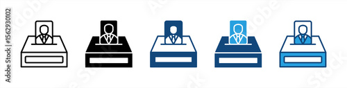 Election icon set multiple style collection