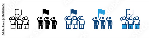 Republic icon set multiple style collection