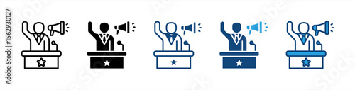 Campaign icon set multiple style collection