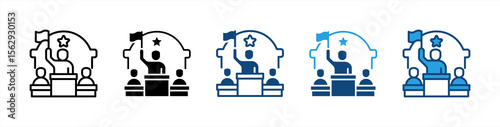 Power icon set multiple style collection
