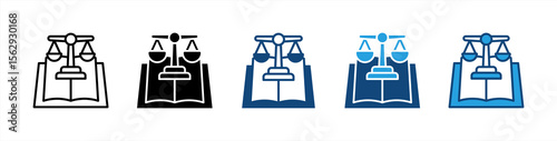 Constitution icon set multiple style collection