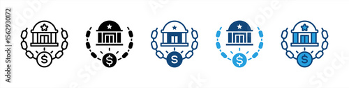 Corruption icon set multiple style collection