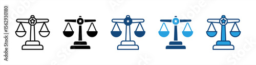Judicial icon set multiple style collection