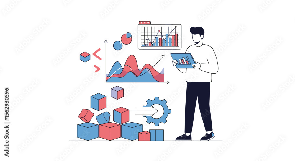 Fototapeta premium Optimize business process with technology to boost productivity gains