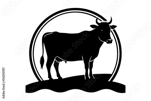 silhouette of a cow