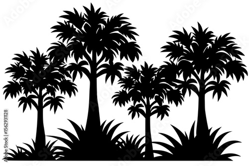 palm trees silhouettes
