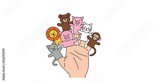 Engaging animal finger puppets for interactive and imaginative playtime