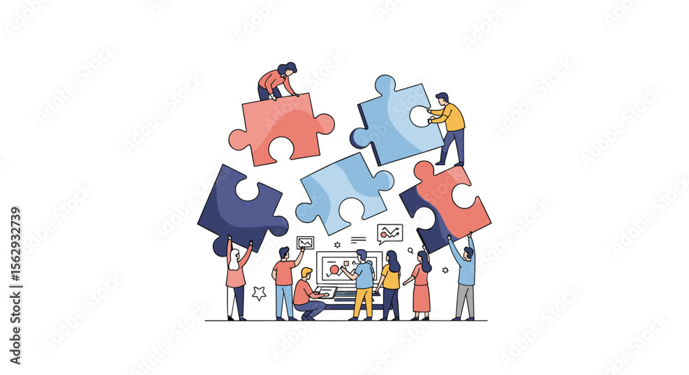 Naklejka premium Effective teamwork and collaboration essential skills for project success
