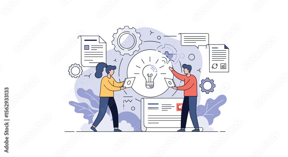 Fototapeta premium Developing a solution through collaboration and great ideas