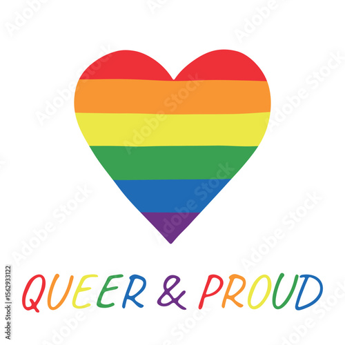 Free Download Colorful heart shape Gay pride flag Happy pride day LGBTQIA community Pride Month Vector hand drawn doodle for posters, stickers, logo, cards - GFXLoad