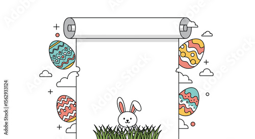 Happy easter day celebration template white background for social