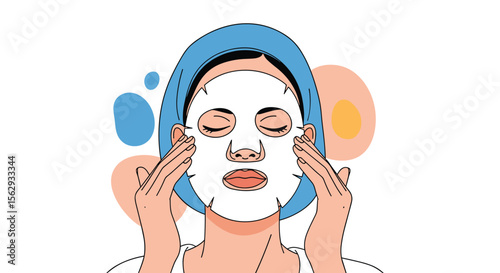 Natural beauty skincare sheet mask for hydrating face wellness