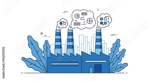 Factory production generating toxic air pollution and climate change