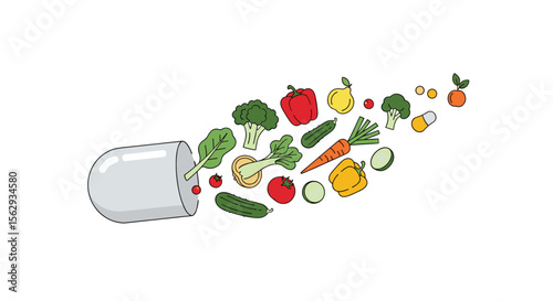 A wide range of nutrition pills and healthy foods