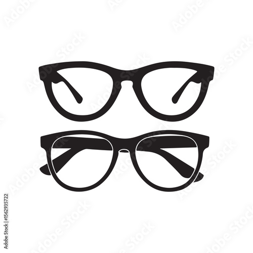 glasses on white background