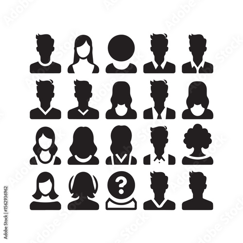 User Avatar Vector Icons | Minimal Profile Graphics for Interface Design, Software & Social Media.