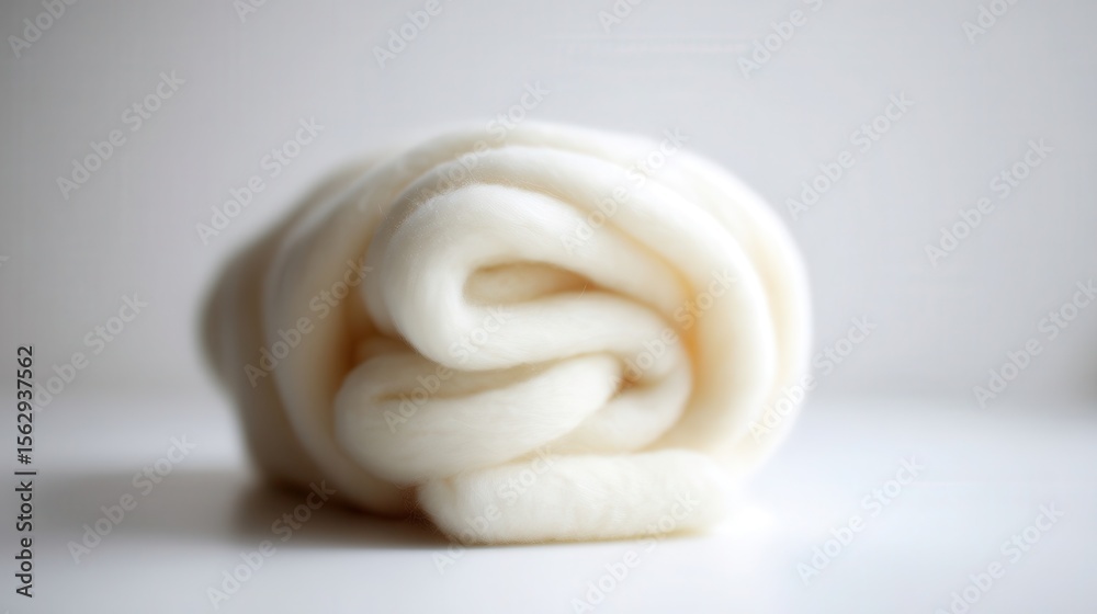 Obraz premium Rolled bundle of white wool.