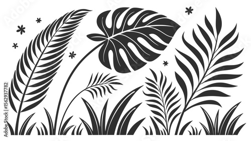 black and white flower