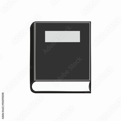 Simple Black Book Icon A Clean and Minimalist Design