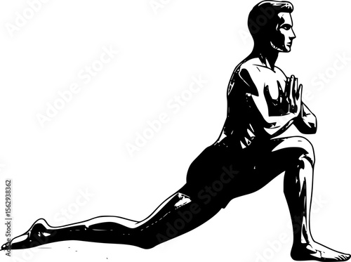 man doing yoga, vector