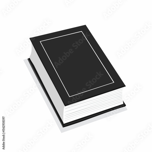 Black Book Illustration  A Simple Vector Graphic of a Closed Book