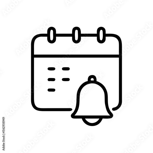 Calendar Reminder Notification Icon Outline