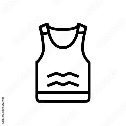 Tank Top Icon in Minimal Outline Style Representing Casual Clothing