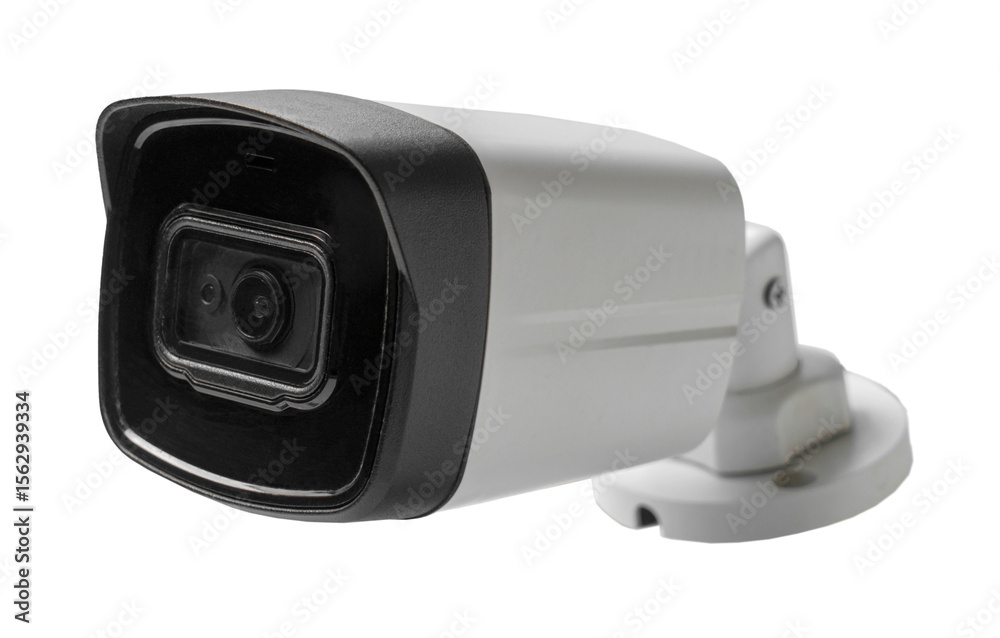 cctv camera close up on white isolated background cctv camera close up on white isolated background