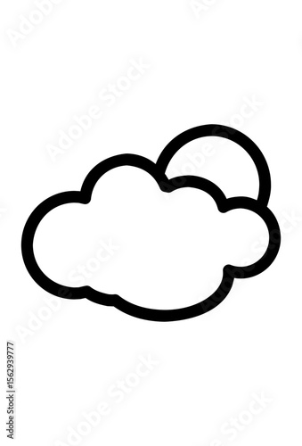 Icon representing weather with a cloud partly obscuring the sun.
Graphical symbol indicating partly sunny or cloudy conditions outdoors.
Weather illustration: sun peeking from behind a white cloud.

