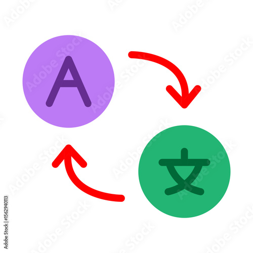 Translation Vector Flat Icon Design