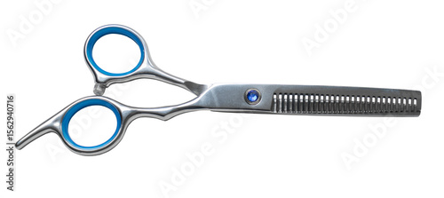 hairdressing scissors close-up on white background