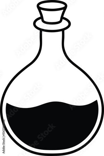 A diverse set of transparent glass and ceramic bottles, including perfume, wine, and laboratory flasks, alongside drinking glasses, are presented as isolated objects