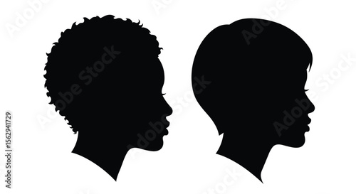 Silhouettes of Women Showcasing Various Hair Styles From Afro to Pixie Cut