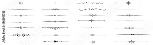Decorative dividers, elegant line art, ornamental borders, vintage separators, floral accents, whimsical designs, creative embellishments, graphic elements, black vector patterns, design resources