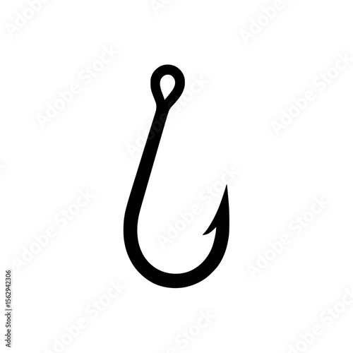 Black fishing hook icon