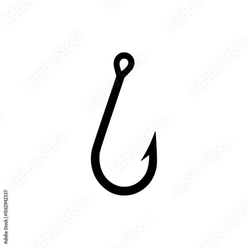 Black fishing hook icon