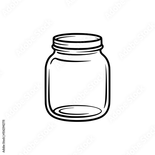 Line art illustration of a glass jar