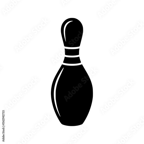 Bowling pin black silhouette