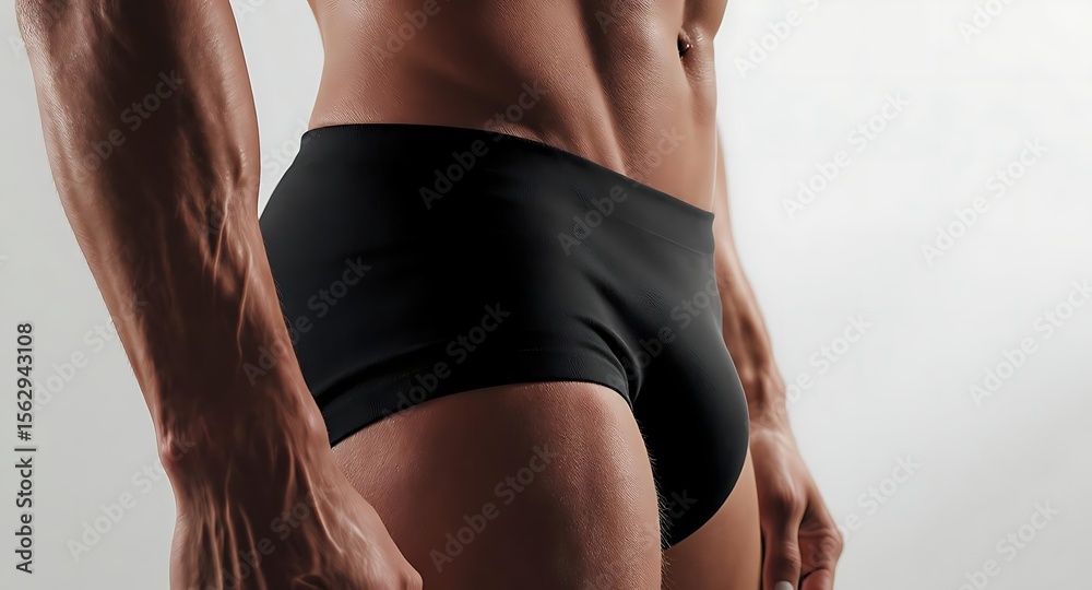 Fototapeta premium Male Underwear Mockup Photorealistic Digital Design for Apparel Presentation