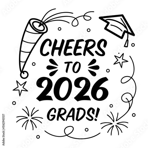 Cheers to graduates with festive decorations graduation celebration