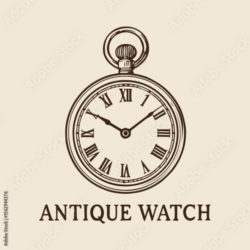 Timeless Elegance Depicted in a Vintage Pocket Watch Design Style