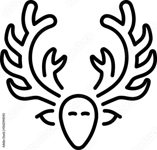 A line style icon showing a deer antler 