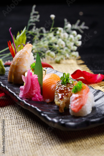 Slika na platnu Premium sushi platter served in exquisite tableware
