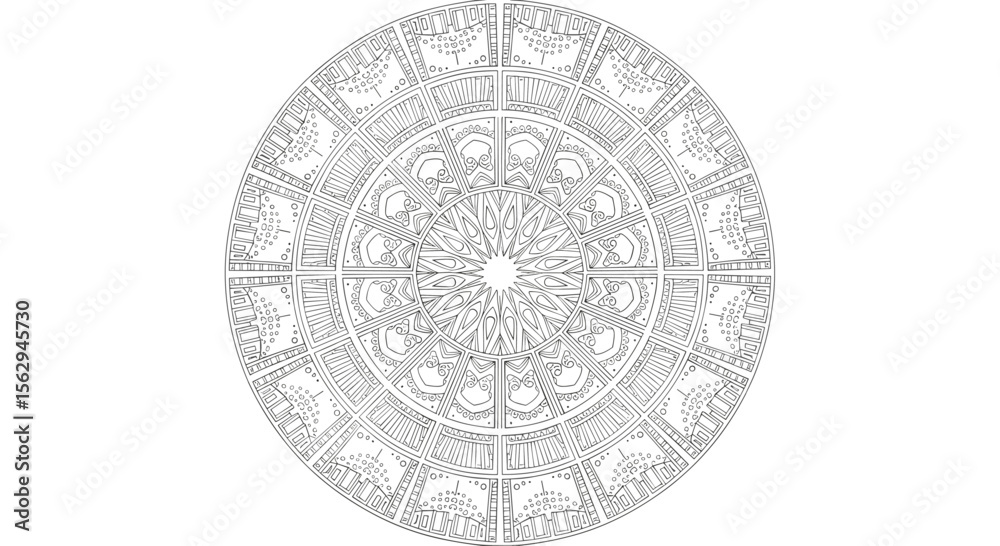 Naklejka premium The Intricate Dance of Symmetry A Digital Visualization of a Complex Algorithm