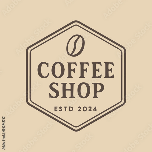 Charming Coffee Shop Logo with Modern Geometric Design Element