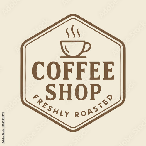 Vintage Coffee Shop Logo Design Featuring Freshly Roasted Beans Delight