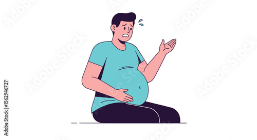 Man Feeling Uncomfortable with Bloating and Digestive Issues The Causes and Potential Solutions