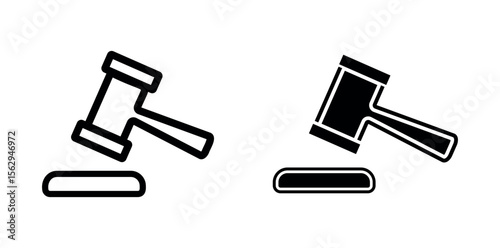 Gavel icon. judge gavel icon. law symbol. auction hammer png and vector illustration on transparent background